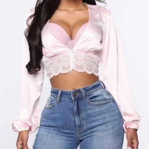 FASHION NOVA Sophisticated Sofie Top PINK 🌸